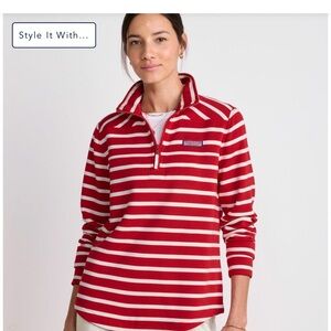 Vineyard Vines Red and White Striped Shep Shirt